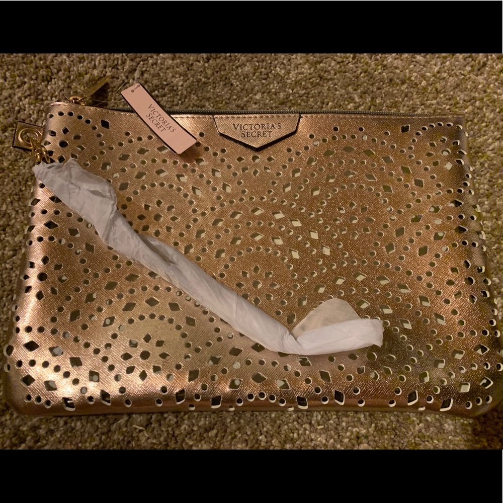 Victoria Secret Cosmetic Pouch / Clutch rose gold